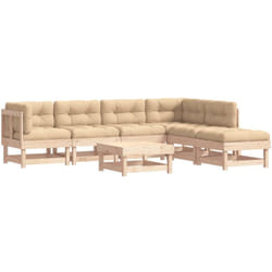 Vidaxl - Salon de jardin 7 pcs avec coussins bois massif