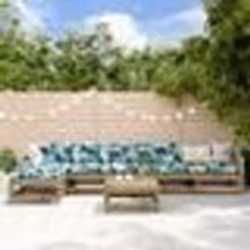 vidaXL Salon de jardin 7 pcs avec coussins bois de pin imprégné