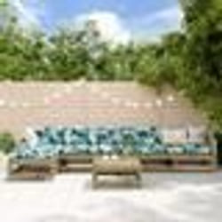 vidaXL Salon de jardin 7 pcs avec coussins bois de pin imprégné