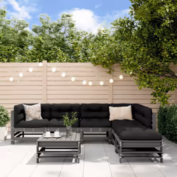 Ce salon de jardin en bois, qui se démarque par son design à lattes et ses coussins moelleux, sera un excellent supplément à  ...