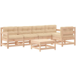 Salon De Jardin 6 Pcs Avec Coussins Bois Massif Vidaxl
