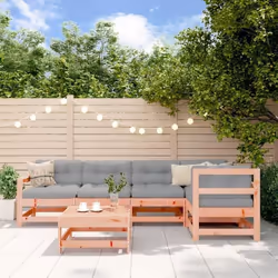 vidaXL Salon de jardin 6 pcs avec coussins bois massif Douglas