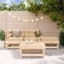 vidaXL Salon de jardin 4 pcs avec coussins bois massif