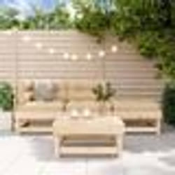 vidaXL Salon de jardin 4 pcs avec coussins bois massif
