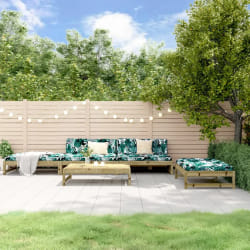 vidaXL Salon de jardin 5 pcs avec coussins bois de pin imprégné