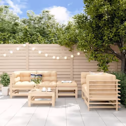 vidaXL Salon de jardin 6 pcs Bois de pin massif