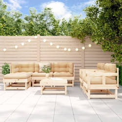 Salon De Jardin 7 Pcs Bois De Pin Massif Vidaxl
