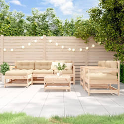 Salon De Jardin 7 Pcs Bois De Pin Massif Vidaxl