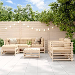 Vidaxl Salon De Jardin 7 Pcs Bois De Pin Massif