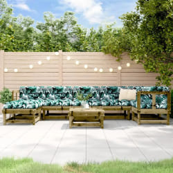 vidaXL Salon de Jardin 8 pcs Bois de Pin Imprégné