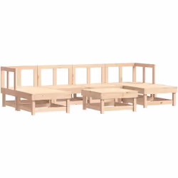 Ce salon de jardin en bois, qui se démarque par son design à lattes, sera un excellent supplément à votre jardin, patio ou te ...
