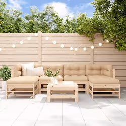vidaXL Salon de jardin 7 pcs Bois de pin massif