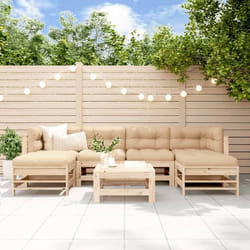 vidaXL Salon de jardin 7 pcs Bois de pin massif