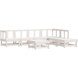 Vidaxl - Salon de jardin 7 pcs Blanc Bois de pin massif