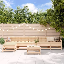 Ce salon de jardin en bois, qui se démarque par son design à lattes, sera un excellent supplément à votre jardin, patio ou te ...