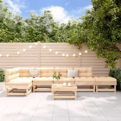 Ce salon de jardin en bois, qui se démarque par son design à lattes, sera un excellent supplément à votre jardin, patio ou te ...