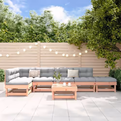 Ce salon de jardin en bois, qui se démarque par son design à lattes, sera un excellent supplément à votre jardin, patio ou te ...