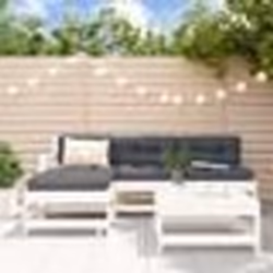 vidaXL Salon de jardin 5 pcs blanc bois massif de pin