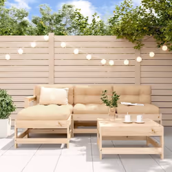 Ce salon de jardin en bois, qui se démarque par son design à lattes, sera un excellent supplément à votre jardin, patio ou te ...