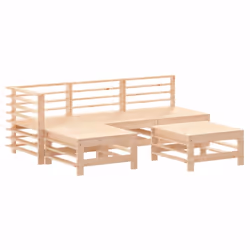 Ce salon de jardin en bois, qui se démarque par son design à lattes, sera un excellent supplément à votre jardin, patio ou te ...
