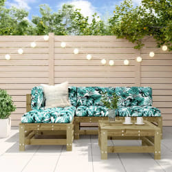 vidaXL Salon de jardin 5 pcs bois de pin imprégné