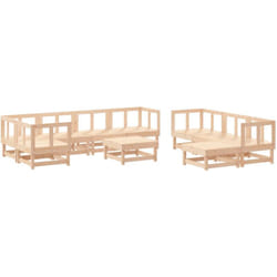 vidaXL Salon de jardin 10 pcs Bois de pin massif