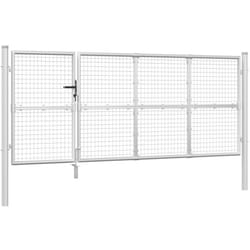 Vidaxl - Portal de jardin maille argenté 350x175 cm acier galvanisé