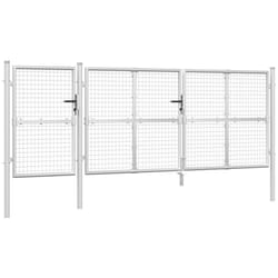 Vidaxl - Portal de jardin maille argenté 400x175 cm acier galvanisé