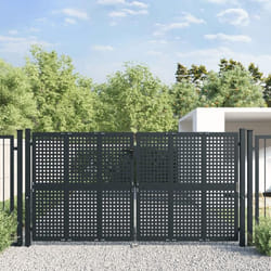 vidaXL Portail de jardin anthracite 300x175 cm acier 154567