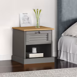 VidaXL 353156 Table de nuit et table de chevet Gris - Vue supplémentaire 2