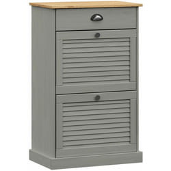 Armoire à chaussures vigo 60x35x96 cm gris bois massif de pin Vidaxl