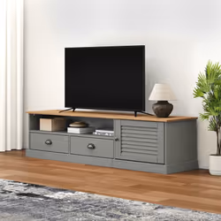 Ce meuble TV en bois avec un grand espace de rangement est un complément pratique et attrayant pour votre salon ou votre cham ...