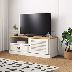 Ce meuble TV en bois avec un grand espace de rangement est un complément pratique et attrayant pour votre salon ou votre cham ...