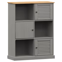 VidaXL 353183, Gris, Bois, Bois, Métal, Bois de pin, Bois, 900 mm, 350 mm