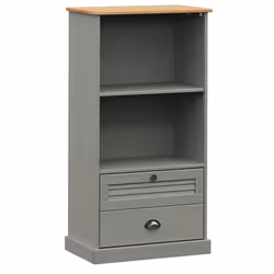 VidaXL 353186, Gris, Bois, Bois, Métal, Bois de pin, Bois, 600 mm, 350 mm
