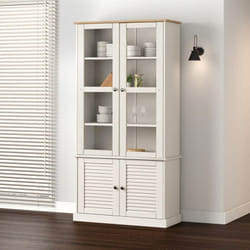 Vidaxl - Vitrine en verre vigo blanc 85x35x170 cm bois massif de pin