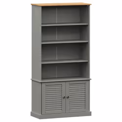 VidaXL 353198, Gris, Bois, Bois, Métal, Bois de pin, Bois, 850 mm, 350 mm