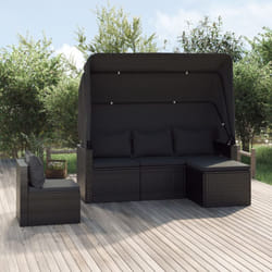 Vidaxl - Ensemble de canapés de jardin 4 pcs et coussins noir poly rotin