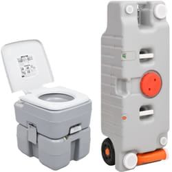 vidaXL Ensemble de toilette et réservoir d'eau de camping portable