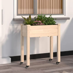 vidaXL Jardinière sur roues - Sapin