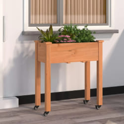 vidaXL Jardinière sur roues avec doublure