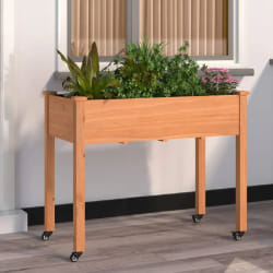 vidaXL Jardinière mobile sur roues - Brun