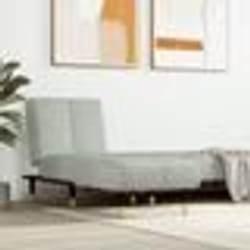 vidaXL Chaise longue gris clair velours