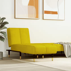 Vidaxl - Chaise longue jaune velours