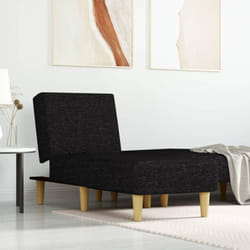 Vidaxl - Chaise longue noir tissu