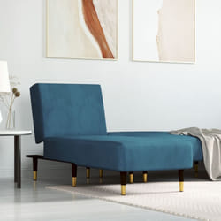 Vidaxl - Chaise longue bleu velours