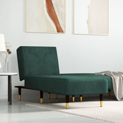 Vidaxl - Chaise longue vert foncé velours