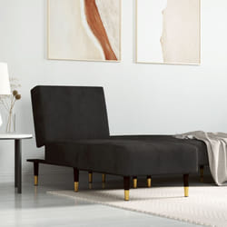 Vidaxl - Chaise longue noir velours