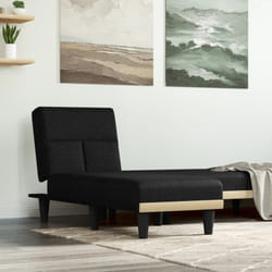 Vidaxl - Chaise longue noir tissu