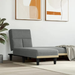 vidaXL Chaise longue gris foncé tissu